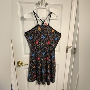 Disney Coco Black Mini Dress with Vibrant Guitar Print